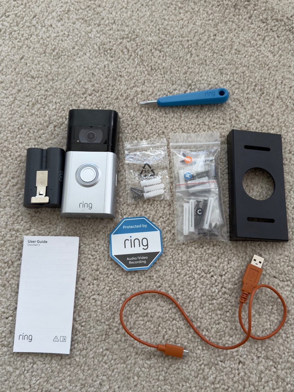 Ring Doorbell and Mounting Kit